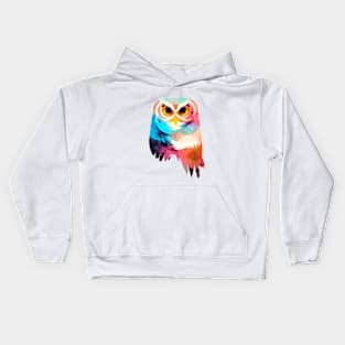 Owl Bird Wild Nature Animal Colors Paint Kids Hoodie